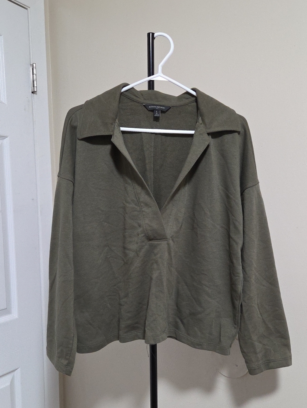 Banana Republic Cotton Blend Olive Utility Pullover Jacket